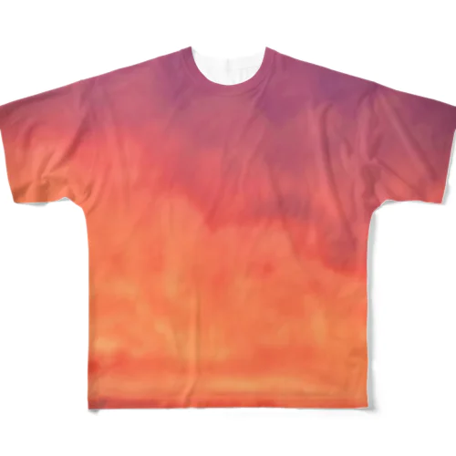 夕焼けすぎる雲-縦 フルグラフィックTシャツ