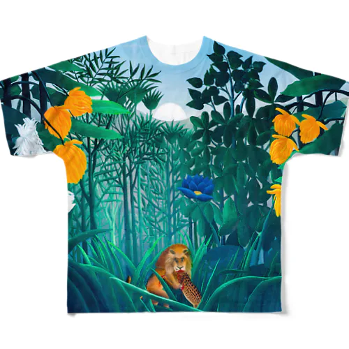 「ライオンのご馳走」 The Repast of the Lion Henri Rousseau 1907 All-Over Print T-Shirt