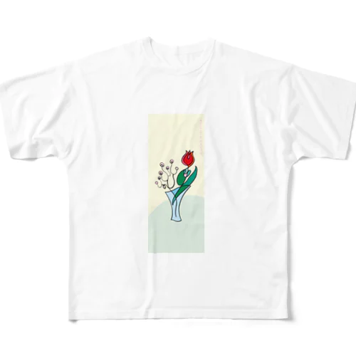 チューリップとカスミソウ All-Over Print T-Shirt