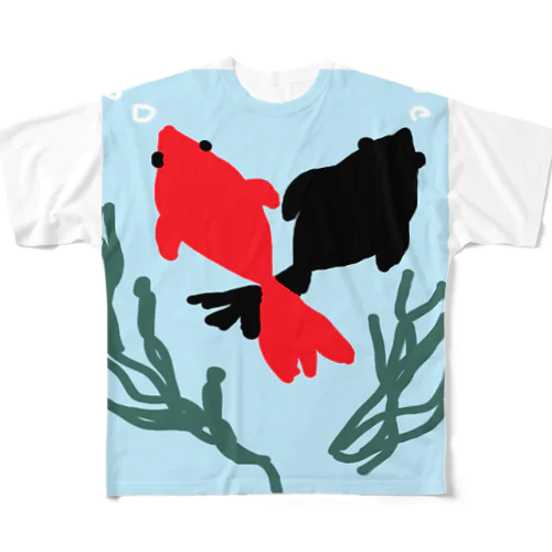 交錯する金魚 All-Over Print T-Shirt