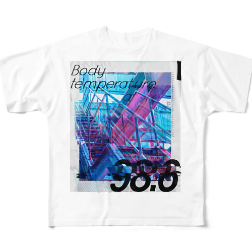 体温ちょい高グリッチバグ All-Over Print T-Shirt