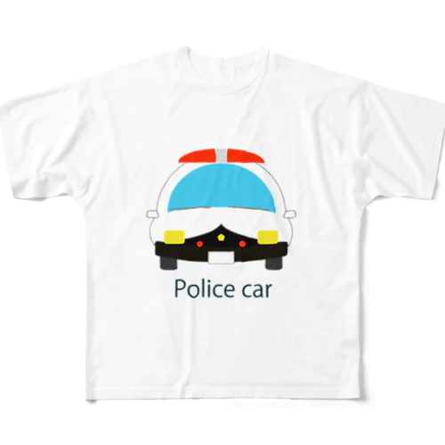 かわいいパトカー フルグラフィックTシャツ