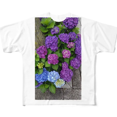 紫陽花 フルグラフィックTシャツ