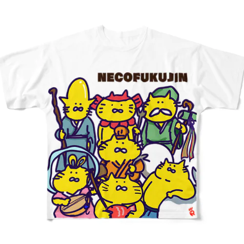 NECOFUKUJIN All-Over Print T-Shirt