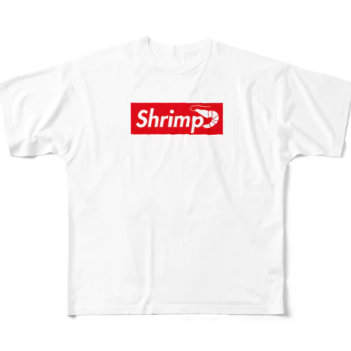 英語でエビはShrimpといいます。 フルグラフィックTシャツ