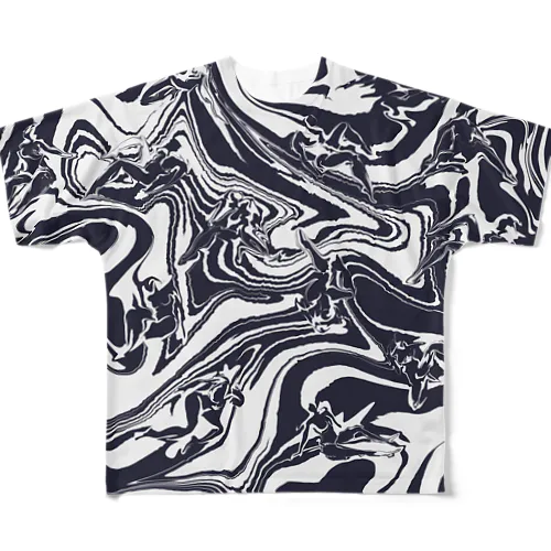 ladymarble/dark navy All-Over Print T-Shirt