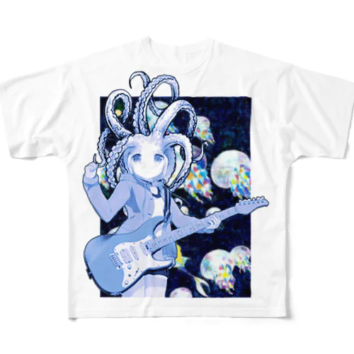 ロックタコ少女 All-Over Print T-Shirt