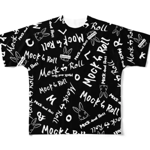 Mock’n RollTシャツ ブラックホワイト All-Over Print T-Shirt