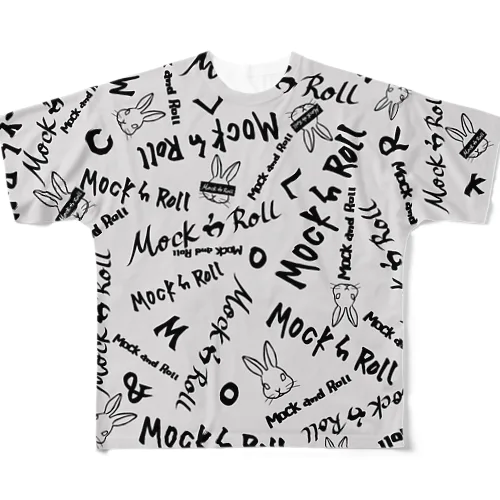 Mock’n Roll Tシャツ グレー フルグラフィックTシャツ