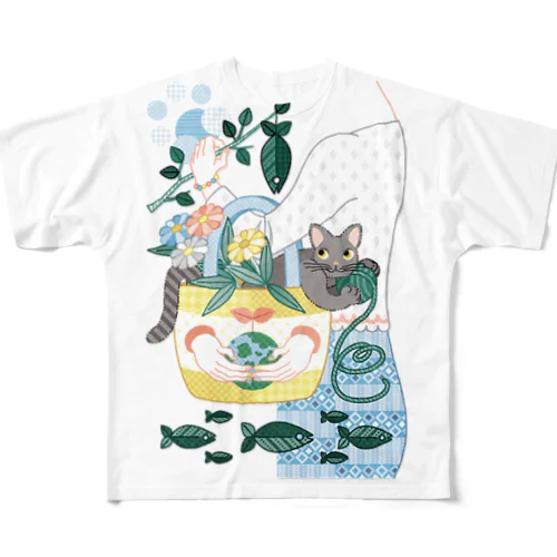 Ｎ・ＥＣＯＢＡＧ All-Over Print T-Shirt