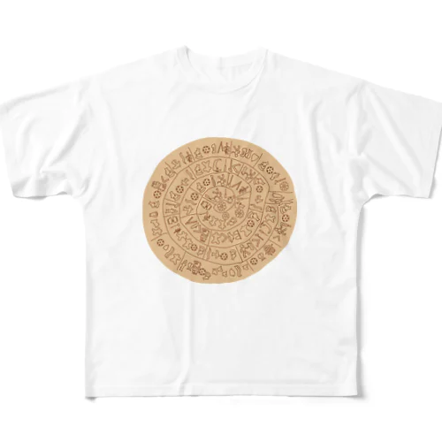 ファイストスの円盤A面（地色あり） All-Over Print T-Shirt