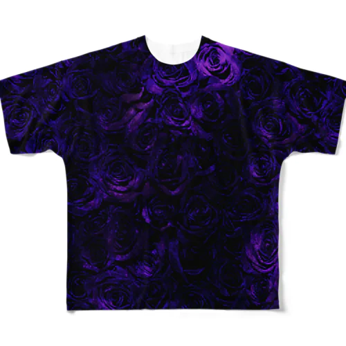 紫色の薔薇 フルグラフィックTシャツ