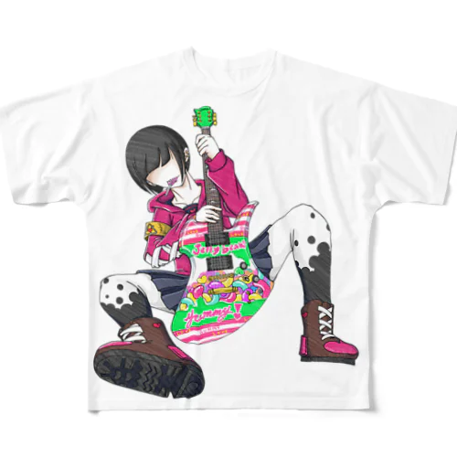 ギター女子 (グミ) All-Over Print T-Shirt