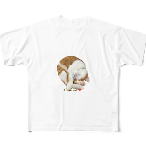 I love cat フルグラフィックTシャツ