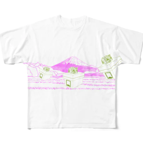 フライング茶猫 All-Over Print T-Shirt
