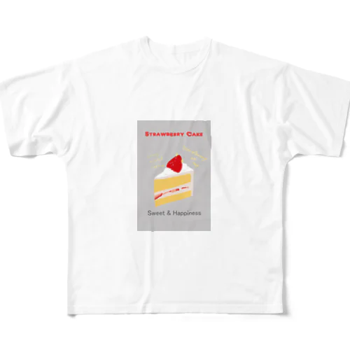 ストロベリーケーキ フルグラフィックTシャツ