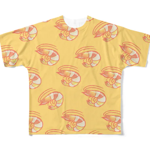 えびがいっぱいTシャツ All-Over Print T-Shirt