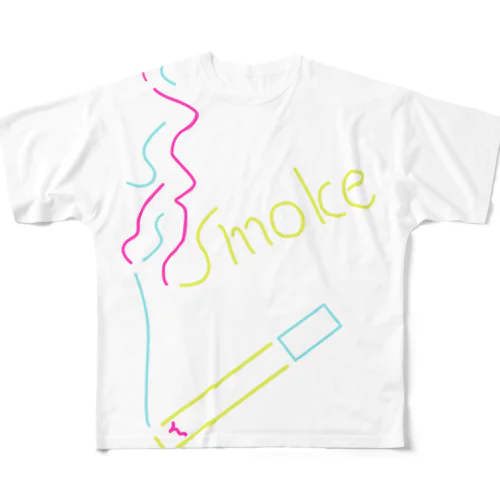 煙にむせる smoke 80's All-Over Print T-Shirt