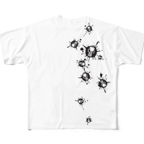 スカルドロップ　フルグラフィックTシャツ All-Over Print T-Shirt