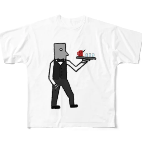 黒服ロボット フルグラフィックTシャツ