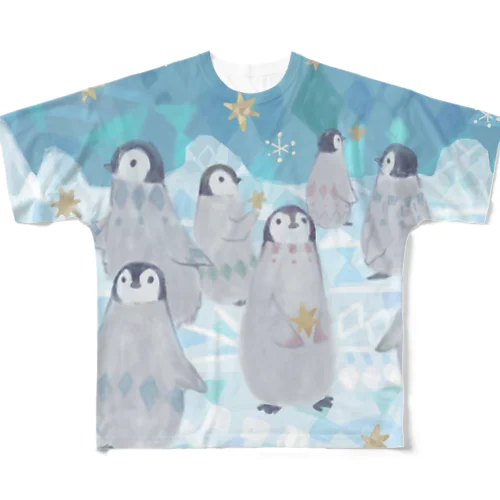 星降る南極_ペンギン All-Over Print T-Shirt