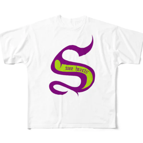 stonehearts『S』ロゴ フルグラフィックTシャツ