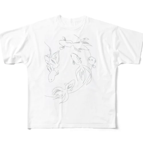 縁起のいい金魚 フルグラフィックTシャツ