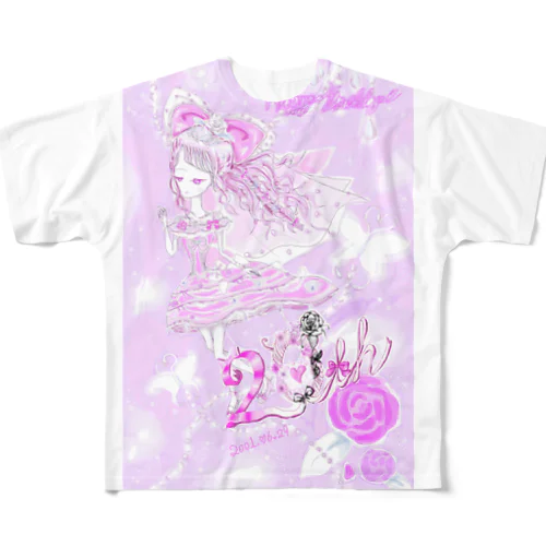 🎀ゆる〜い ネコちゃん🐈~ฅ20歳記念バージョンฅ~ All-Over Print T-Shirt