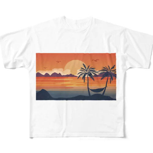 Sunset Beach サンセット ビーチ フルグラフィックTシャツ