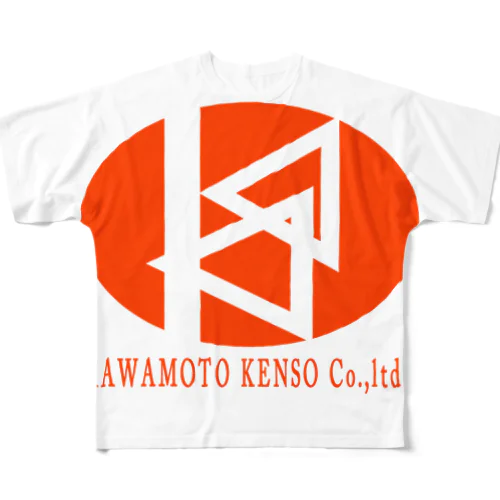 川本建装アイテムオレンジ編 All-Over Print T-Shirt