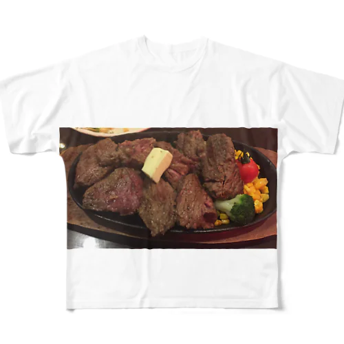 肉400グラム！！ フルグラフィックTシャツ