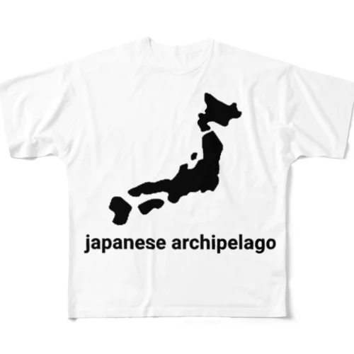 日本列島 japan japanese フルグラフィックTシャツ