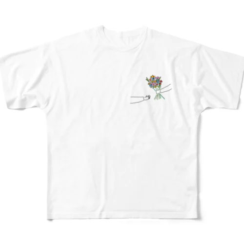 ズッキーニと花束 All-Over Print T-Shirt