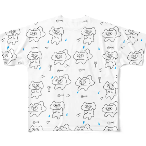 ほねほねじゅるねこ All-Over Print T-Shirt