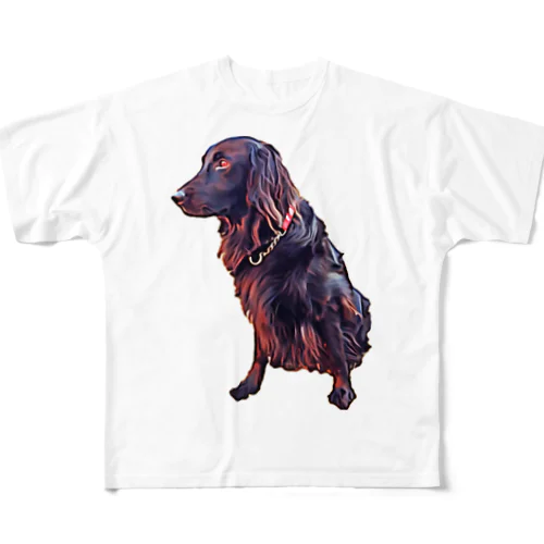 flatcoated retriever フルグラフィックTシャツ