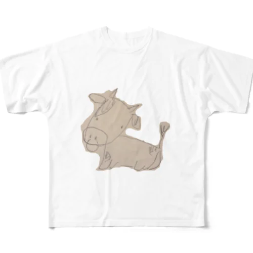 ヘタウシ フルグラフィックTシャツ