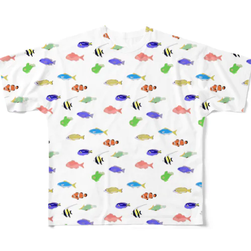 カラフルな魚たち All-Over Print T-Shirt