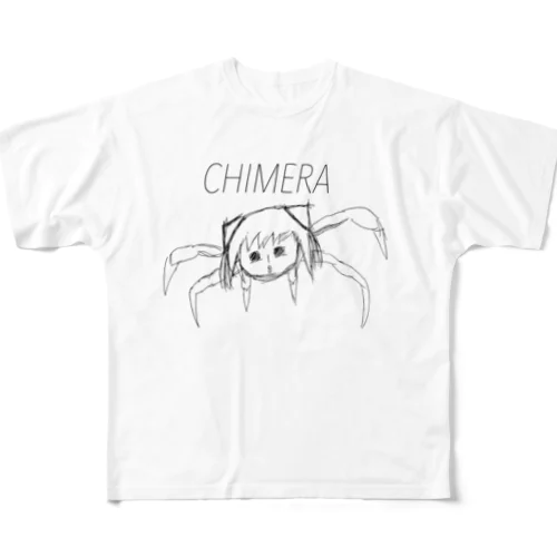 THE  GIRL  CHIMERA  MONSTER (文字入り) フルグラフィックTシャツ