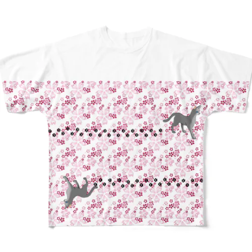 空想の中の猫 All-Over Print T-Shirt