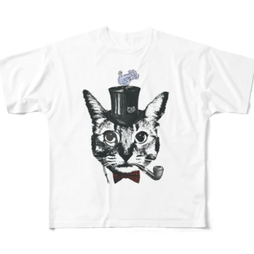 ジェントルキャット All-Over Print T-Shirt