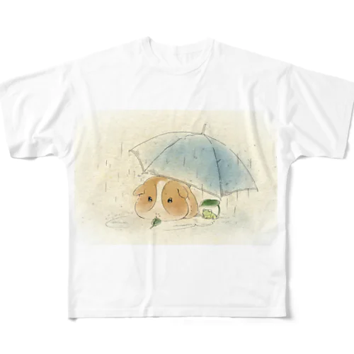 モルモットと傘 All-Over Print T-Shirt