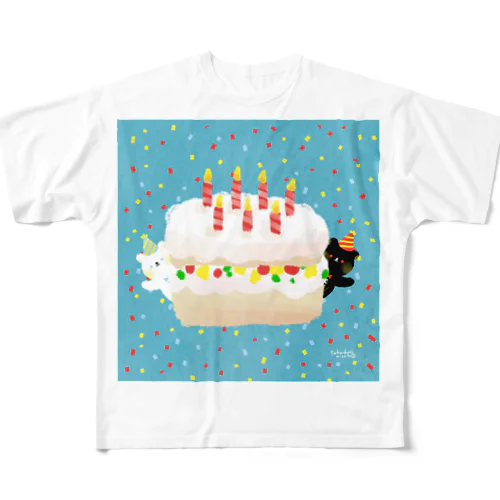 ケーキ！ フルグラフィックTシャツ