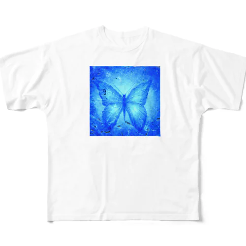 青い蝶 All-Over Print T-Shirt