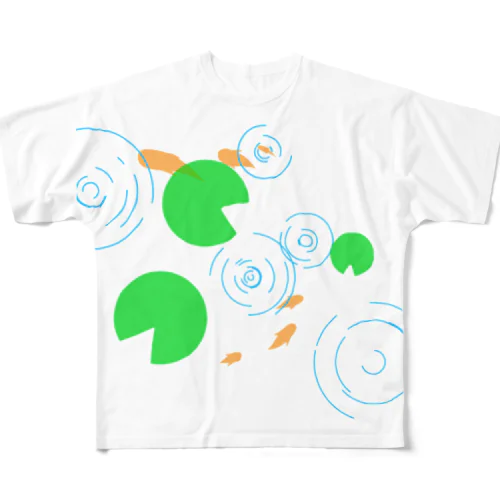 蓮の葉と金魚(クリア) フルグラフィックTシャツ