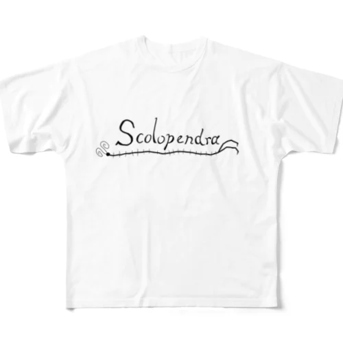 Scolopendra 文字ロゴ フルグラフィックTシャツ