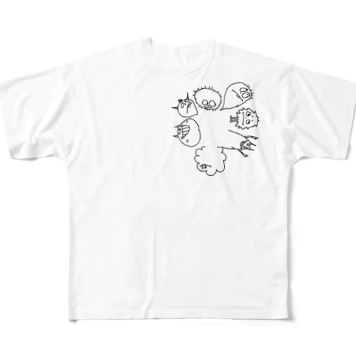 monster circle フルグラフィックTシャツ