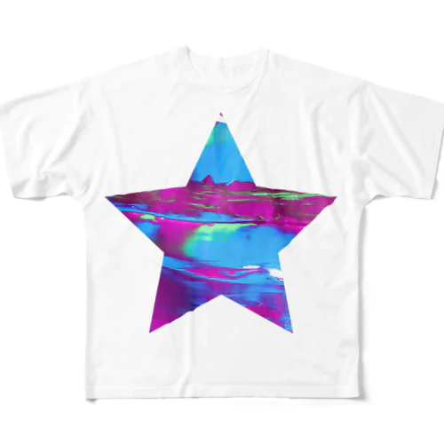 オーロラ星(ji） フルグラフィックTシャツ