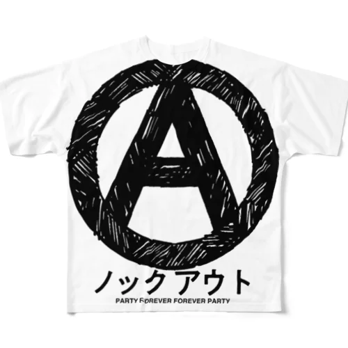 ノックアウト Anarchy mark All-Over Print T-Shirt