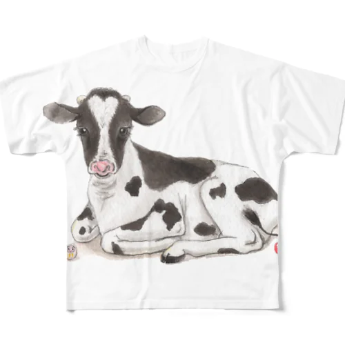 牛　とだるまさん All-Over Print T-Shirt