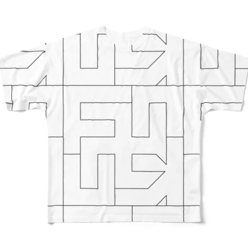 卍FUNK 1 LINE WH All-Over Print T-Shirt